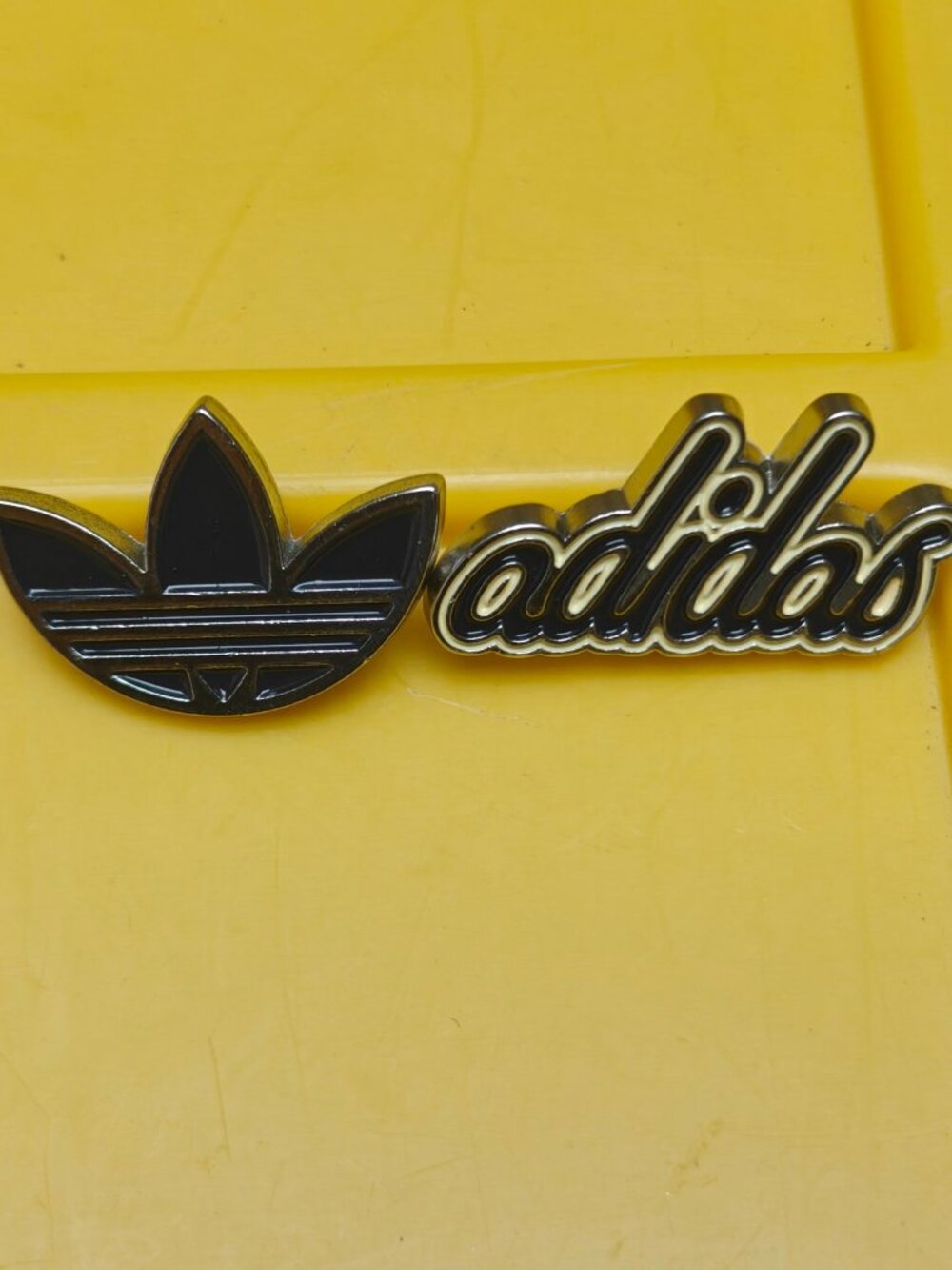 Adidas Enamel Pin Set of 2 — Trefoil & Script Logo Pins, Black
